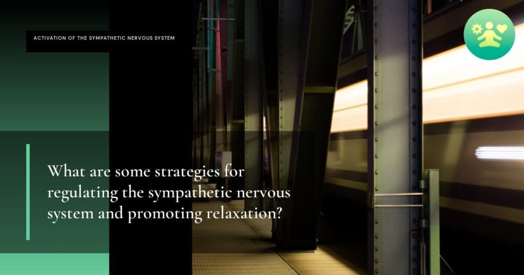 What are some strategies for regulating the sympathetic nervous system and promoting relaxation?
